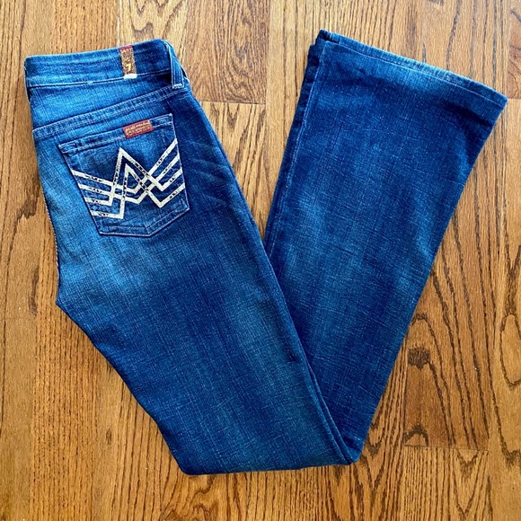 7 For All Mankind Denim - 7 For All Mankind Studded A Pocket Bootcut Jeans